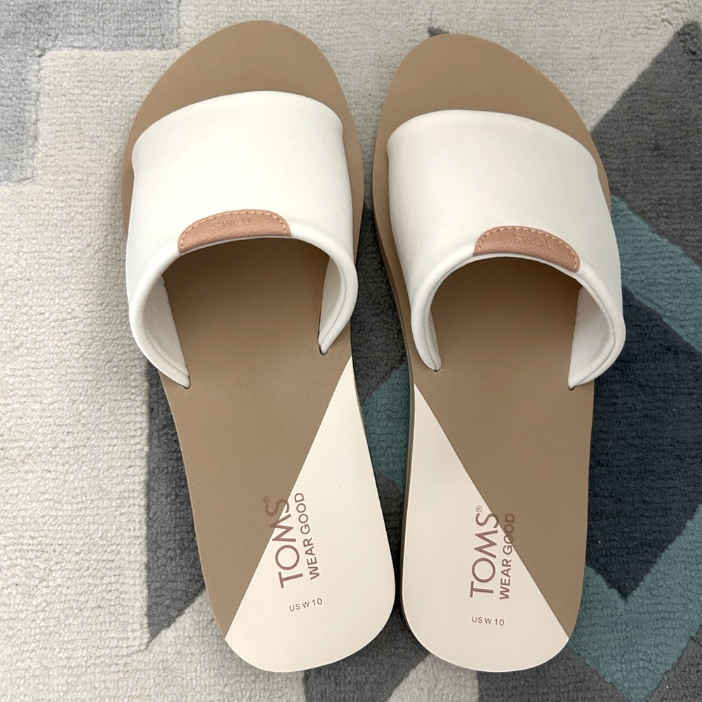 TOMS white sandals (size 10)